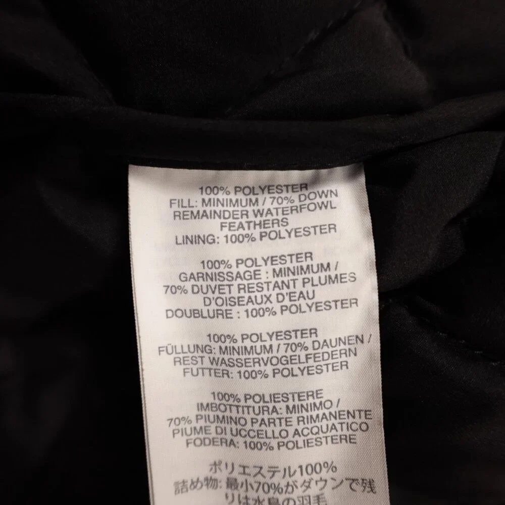 J.Crew‎ Quilted Down Jacket Women’s Small Black Gold Snap